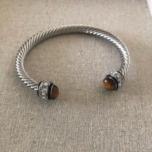 Sterling silver and tiger eye bracelet